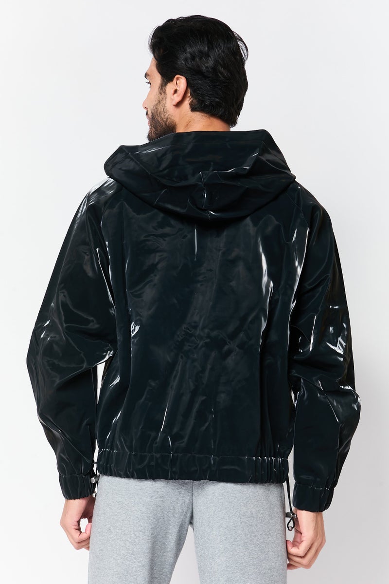 adidas Originals Men Sportswear Fit Long Sleeve Outdoor Jacket, Black - Image 4